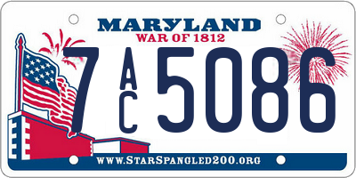 MD license plate 7AC5086