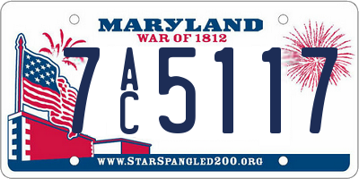 MD license plate 7AC5117