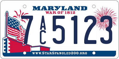 MD license plate 7AC5123