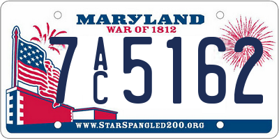 MD license plate 7AC5162