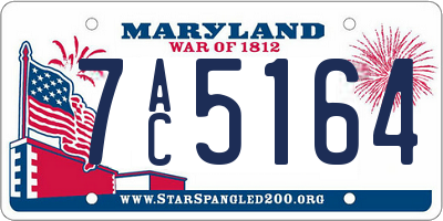 MD license plate 7AC5164
