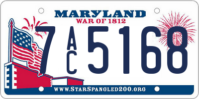 MD license plate 7AC5168