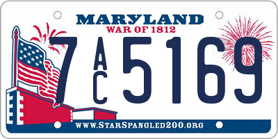 MD license plate 7AC5169