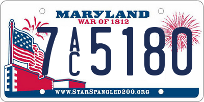 MD license plate 7AC5180