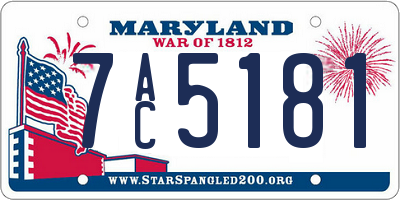 MD license plate 7AC5181