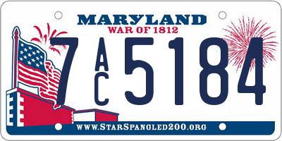 MD license plate 7AC5184