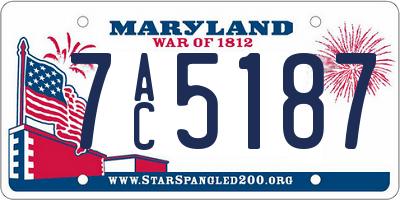 MD license plate 7AC5187