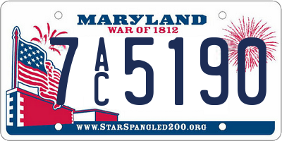 MD license plate 7AC5190