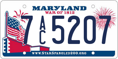 MD license plate 7AC5207