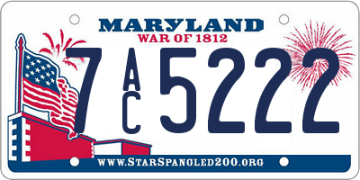 MD license plate 7AC5222