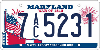 MD license plate 7AC5231