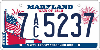MD license plate 7AC5237