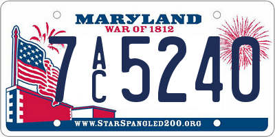 MD license plate 7AC5240
