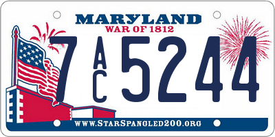 MD license plate 7AC5244