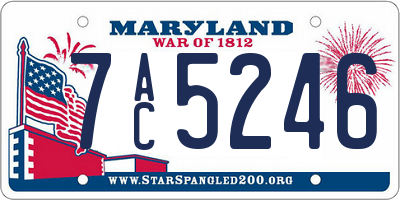 MD license plate 7AC5246
