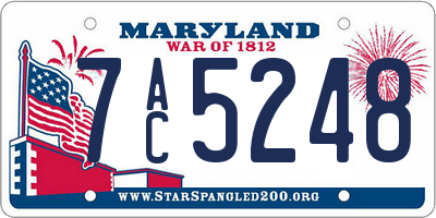 MD license plate 7AC5248