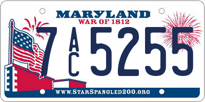 MD license plate 7AC5255