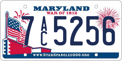 MD license plate 7AC5256