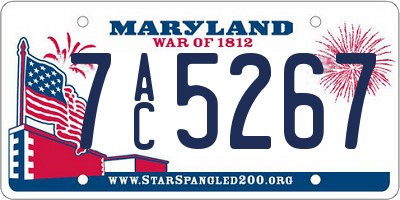 MD license plate 7AC5267