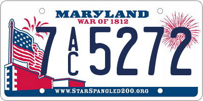 MD license plate 7AC5272