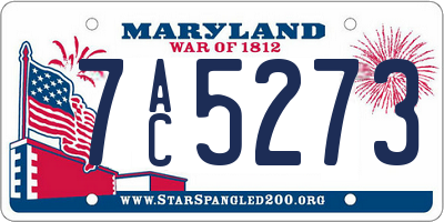 MD license plate 7AC5273