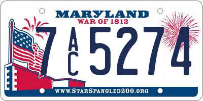 MD license plate 7AC5274