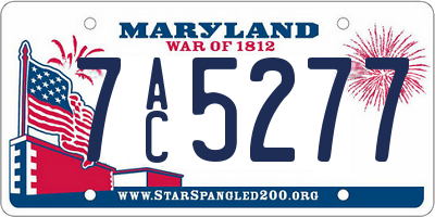 MD license plate 7AC5277