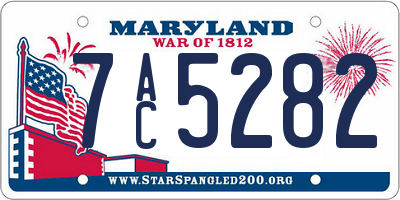 MD license plate 7AC5282