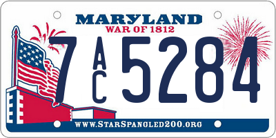 MD license plate 7AC5284