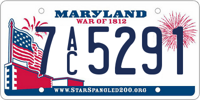MD license plate 7AC5291