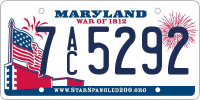 MD license plate 7AC5292