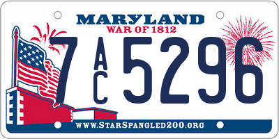 MD license plate 7AC5296