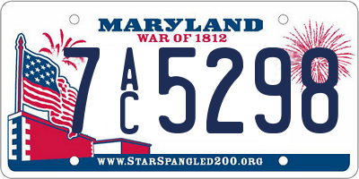 MD license plate 7AC5298
