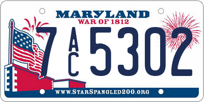 MD license plate 7AC5302