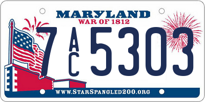 MD license plate 7AC5303