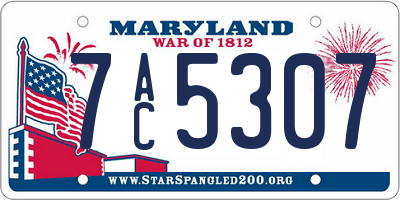 MD license plate 7AC5307