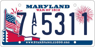 MD license plate 7AC5311