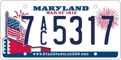 MD license plate 7AC5317