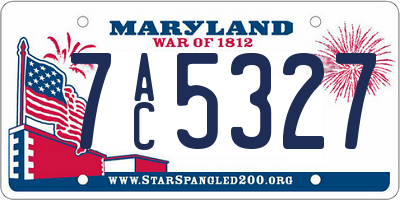MD license plate 7AC5327