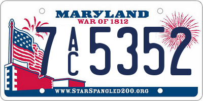 MD license plate 7AC5352