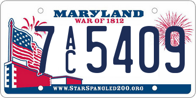 MD license plate 7AC5409