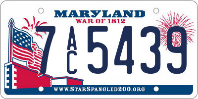 MD license plate 7AC5439