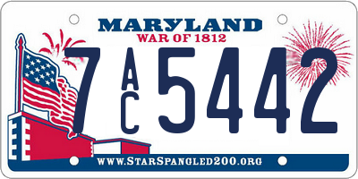MD license plate 7AC5442