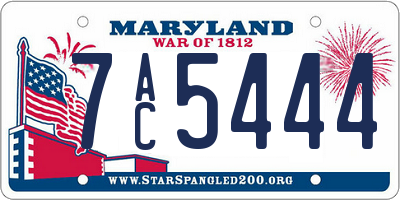 MD license plate 7AC5444
