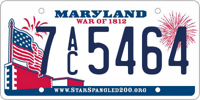 MD license plate 7AC5464