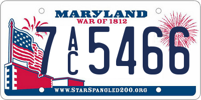 MD license plate 7AC5466
