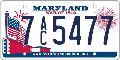 MD license plate 7AC5477