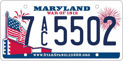 MD license plate 7AC5502