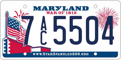 MD license plate 7AC5504