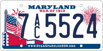 MD license plate 7AC5524